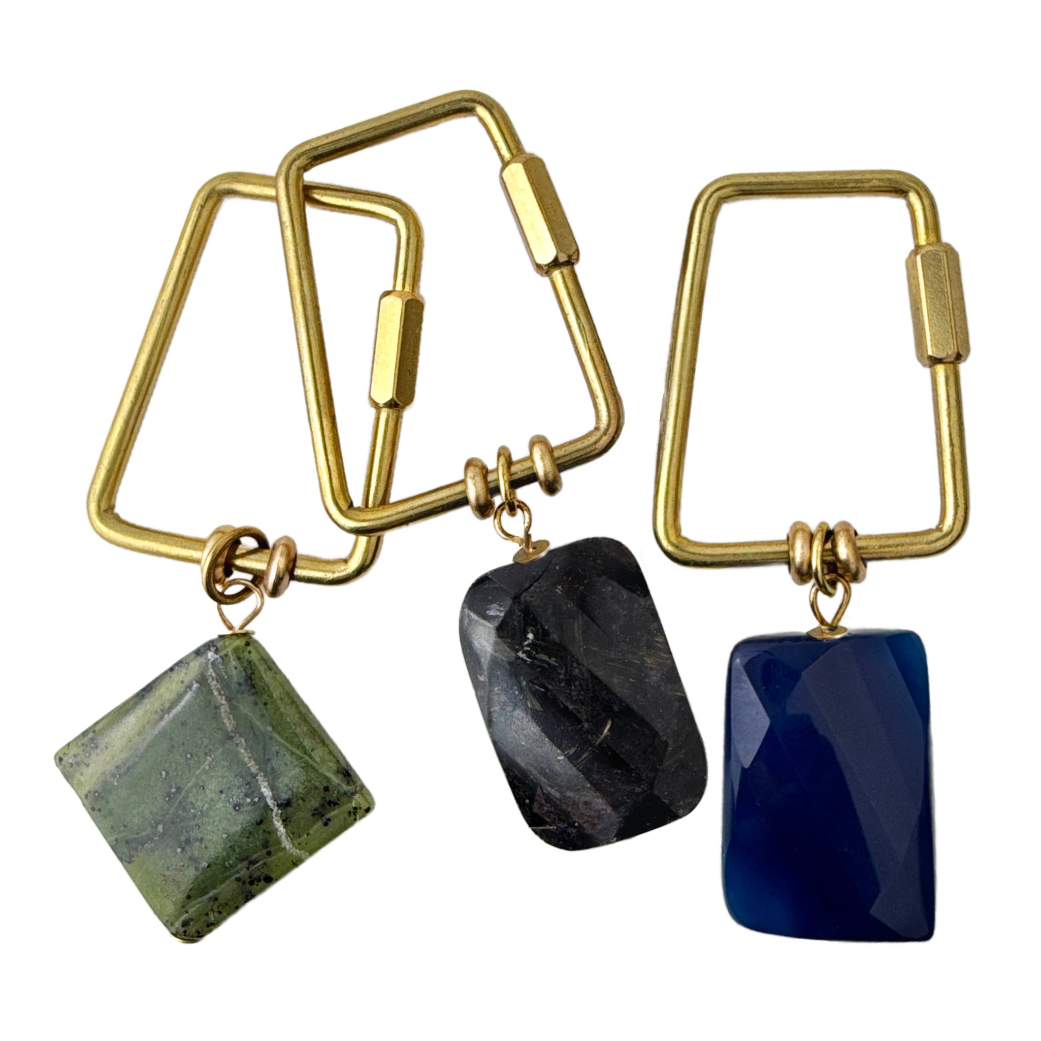 Gemstone Keyring | Rock & Key – Trapezoid Carabiner – A handcrafted key ring by Alysian.