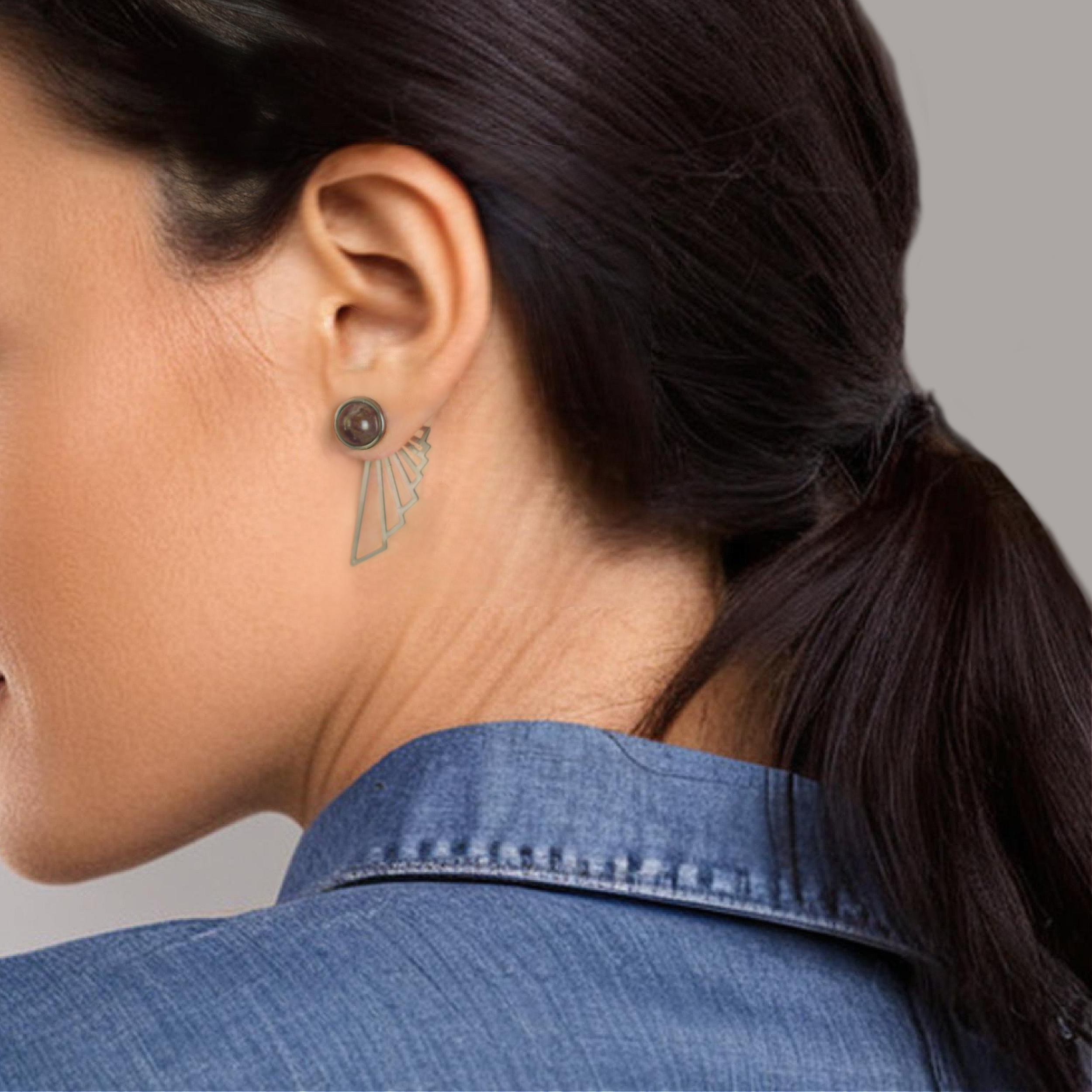Pegasus Front to Back Earring - Amethyst – A handcrafted earrings by Alysian.
