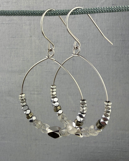Luja Labradorite Hoop Earring – A handcrafted earring by Alysian.