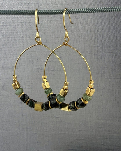 Ardeen Hoop Earring - Seraphinite – A handcrafted earring by Alysian.