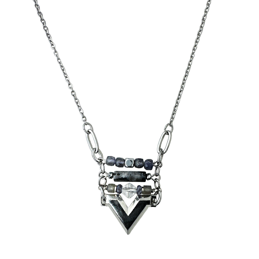 Cheren Chevron Pendant Necklace – A handcrafted necklace by Alysian.