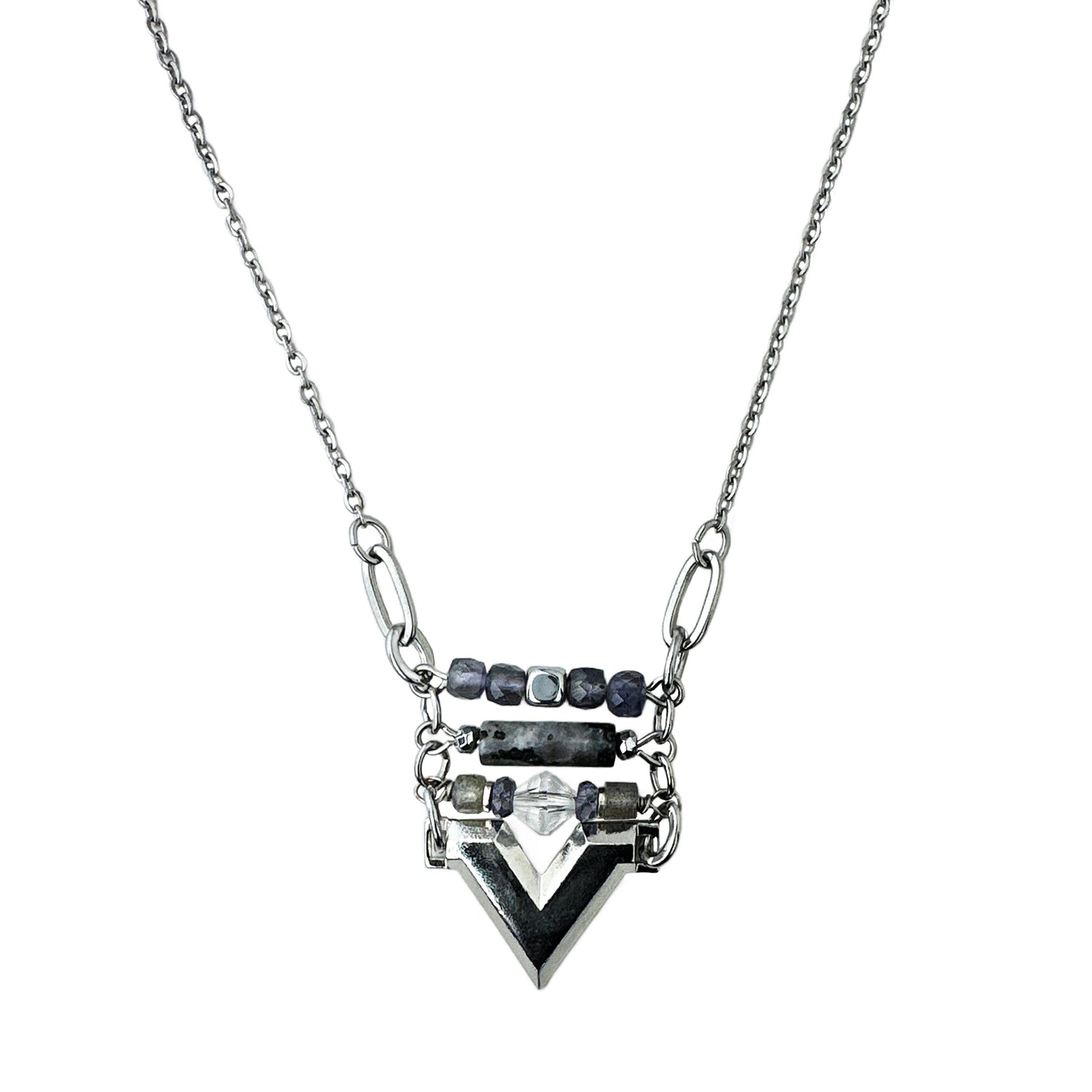 Cheren Chevron Pendant Necklace – A handcrafted necklace by Alysian.