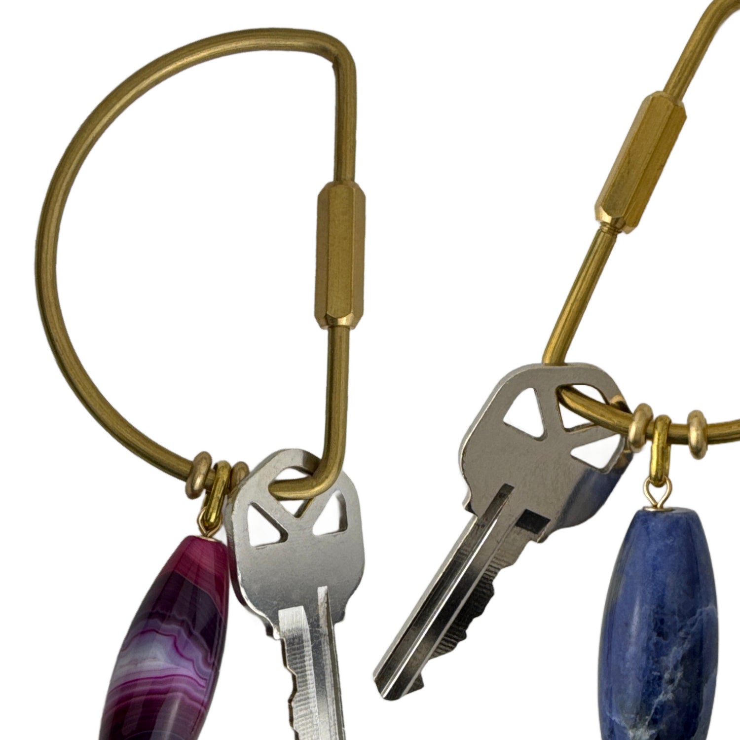 Gemstone Keyring | Rock &amp; Key – D-Style Carabiner – A handcrafted key ring by Alysian.