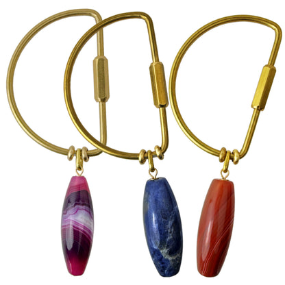 Gemstone Keyring | Rock &amp; Key – D-Style Carabiner – A handcrafted key ring by Alysian.