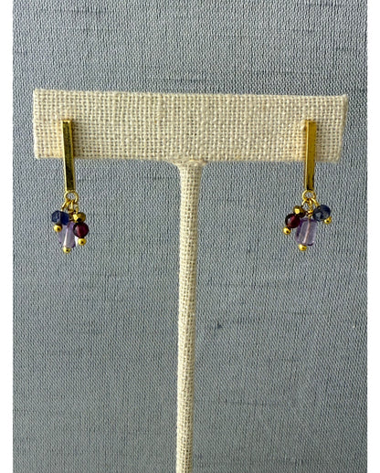 Iona Earring – Gold Tone / Amethyst Mix – A handcrafted earrings by Alysian.