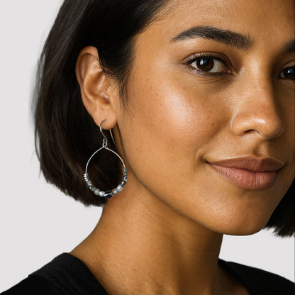 Luja Labradorite Hoop Earring – A handcrafted earring by Alysian.