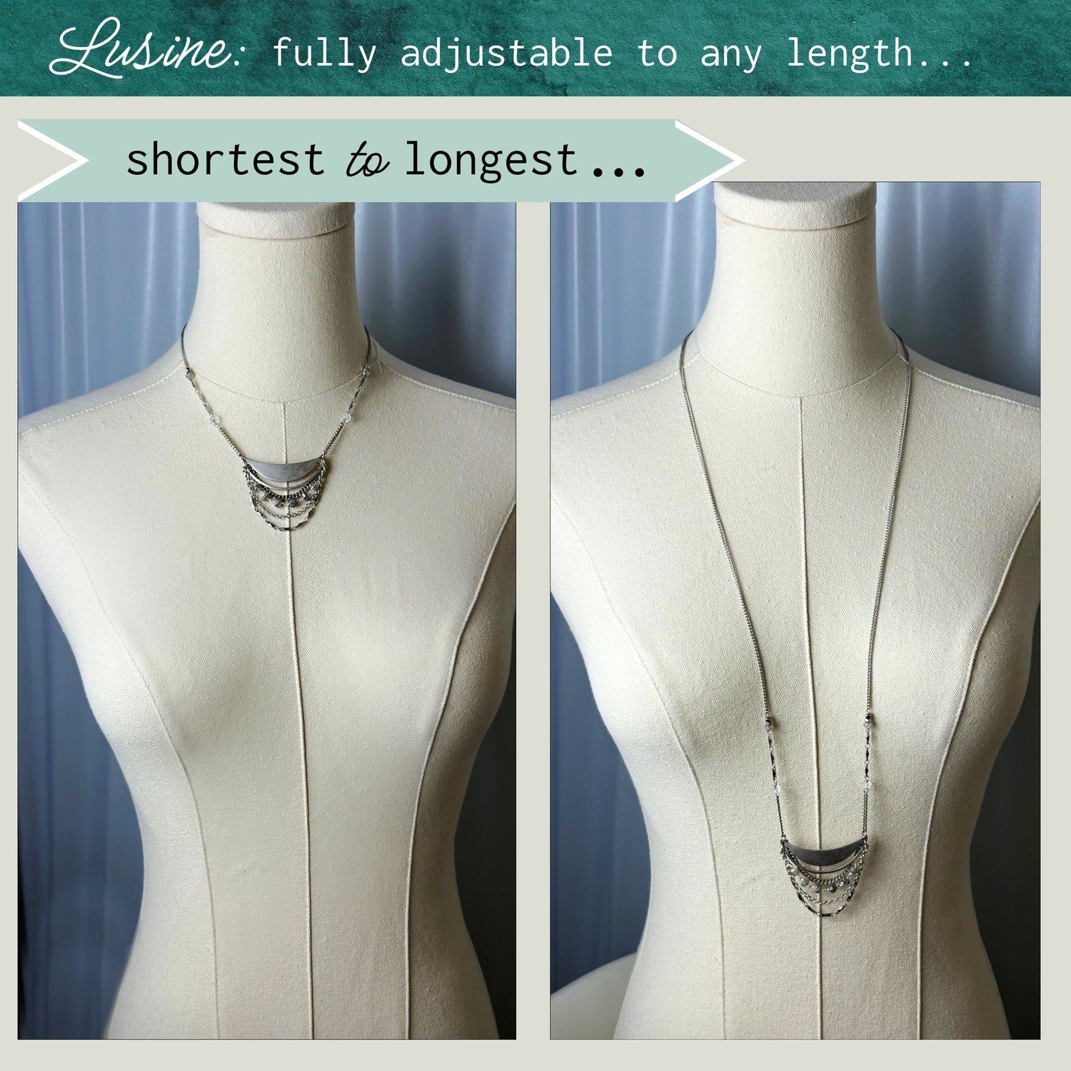 Lusine (Any Length) Pendant Necklace - silver – A handcrafted necklace by Alysian.