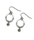 Stainless steel Nara labradorite gemstone beaded hoop with coin drop handcrafted by Alysian.
