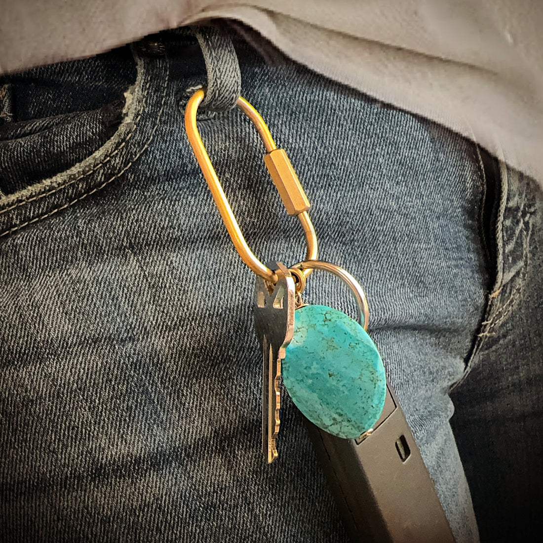 Gemstone Keyring | Rock &amp; Key – Oval Carabiner – A handcrafted key ring by Alysian.