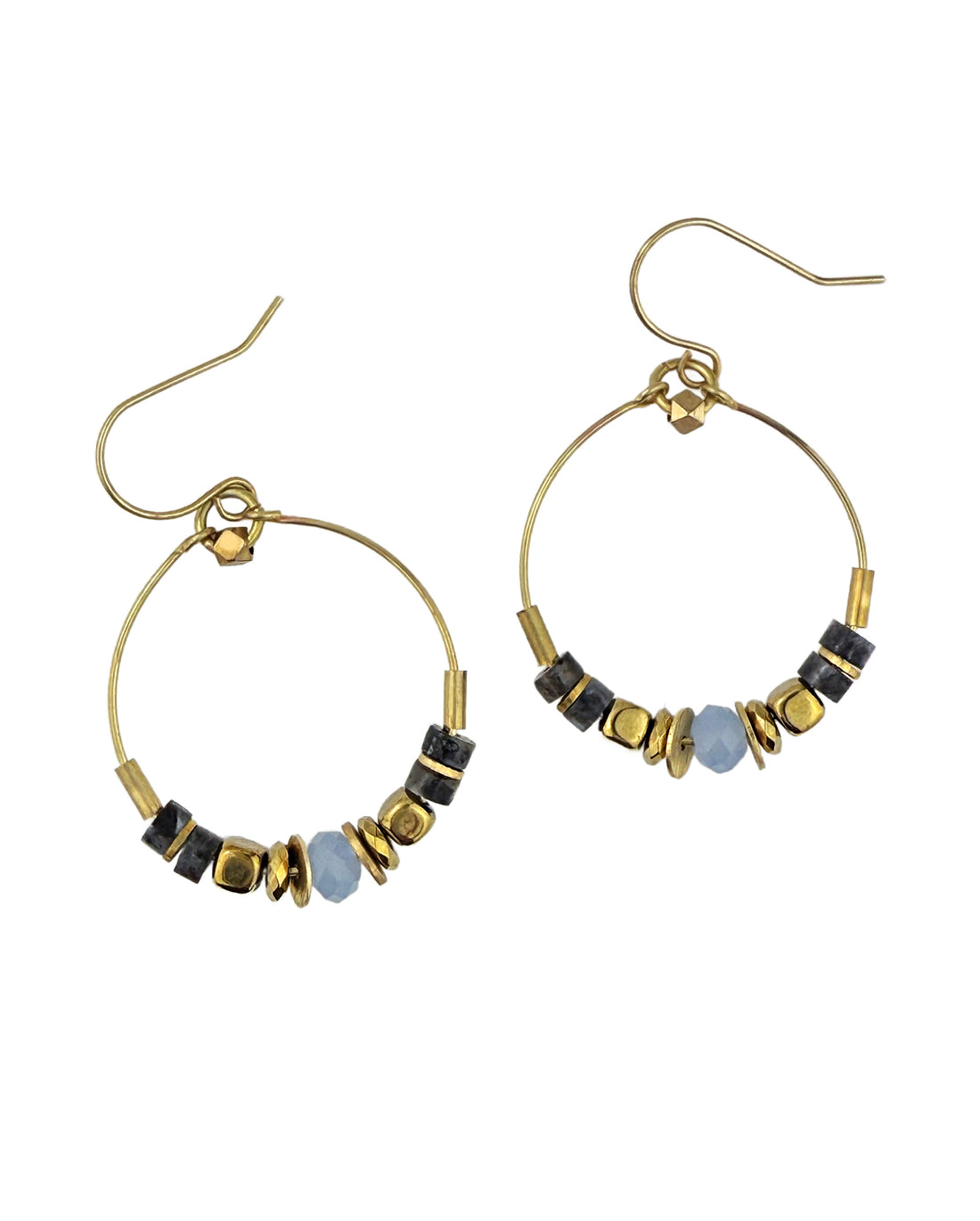 Parisa Hoop Earring - Blue Chalcedony – A handcrafted earring by Alysian.