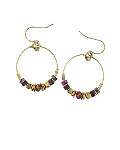 Parisa Hoop Earring - Blush Strawberry Quartz – A handcrafted earring by Alysian.