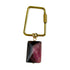 Fire Agate Keyring – Rock & Key | Trapezoid Carabiner Pink – A handcrafted key ring by Alysian.