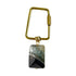 Fire Agate Keyring – Rock & Key | Trapezoid Carabiner Green – A handcrafted key ring by Alysian.