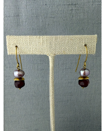 Vita Garnet Drop Earring – A handcrafted earrings by Alysian.