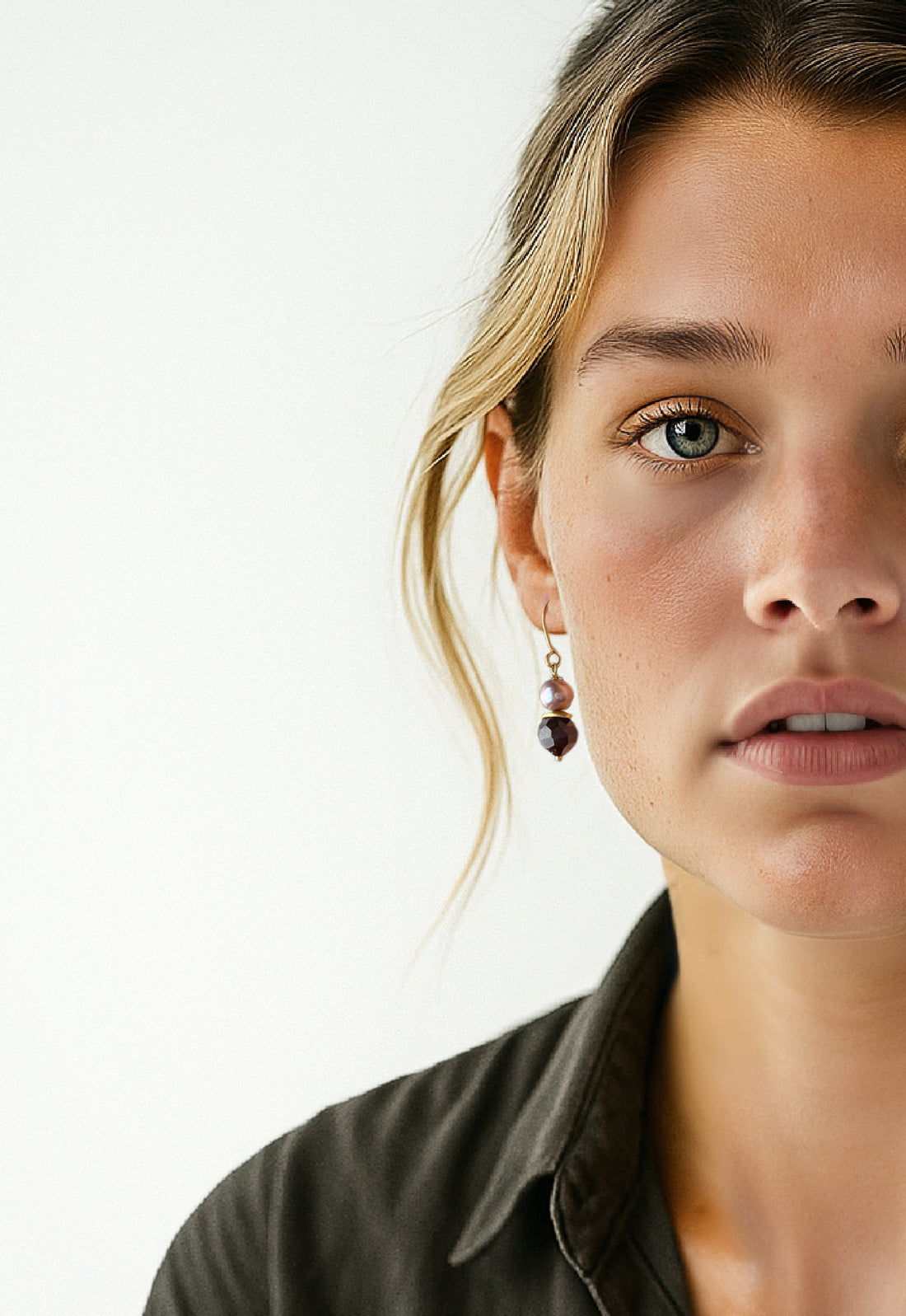 Vita Garnet Drop Earring – A handcrafted earrings by Alysian.