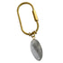 Gemstone Keyring | Rock & Key – Oval Carabiner Gray (cloud quartz stone) – A handcrafted key ring by Alysian.