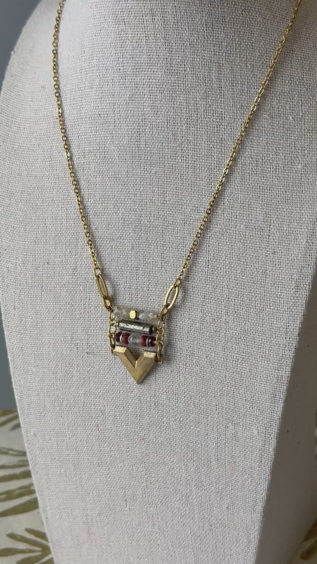 Cheren Chevron Pendant Necklace