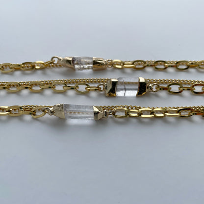 Aella Clear Quartz Bracelet – Gold Tone – A handcrafted bracelet by Alysian.